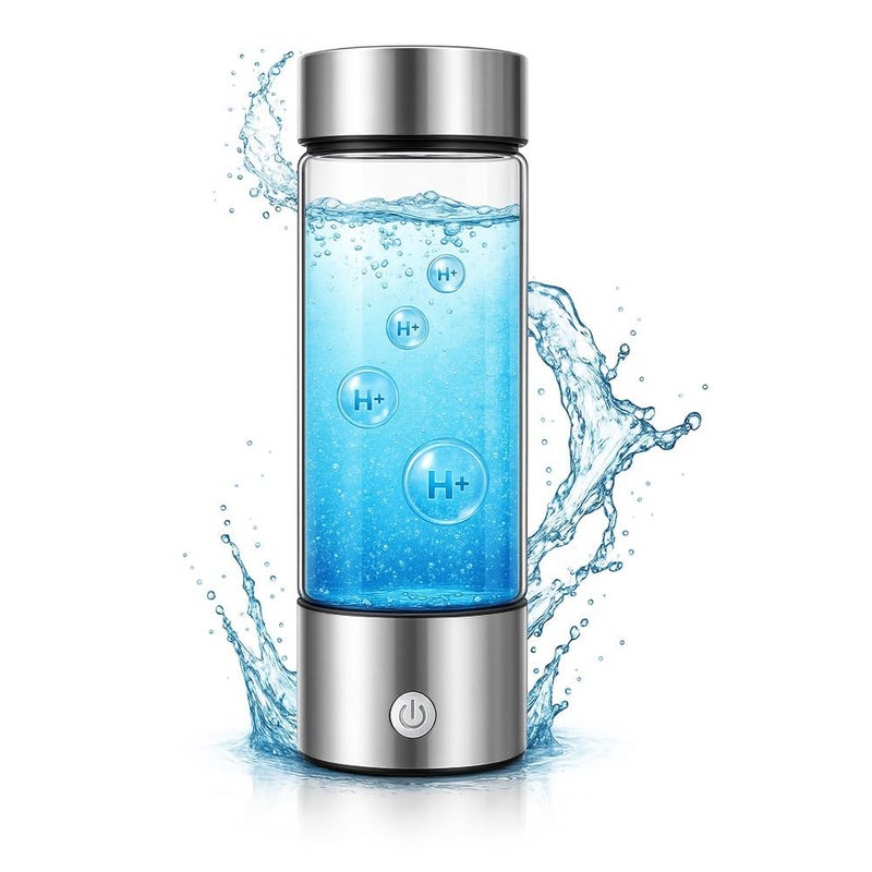 Swiftcart زجاجة ماء الهيدروجين – زجاجة التحليل الكهربائي المحمولة SPE/PEM، قابلة لإعادة الشحن عبر USB، غنية بمضادات الأكسدة H₂ للمياه من أجل الترطيب والطاقة وصحة البشرة - Image 1